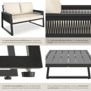 Gartenlounge-Set Captive im Rope-Design Set 2 (1 x Sofa / 1 x Tisch)