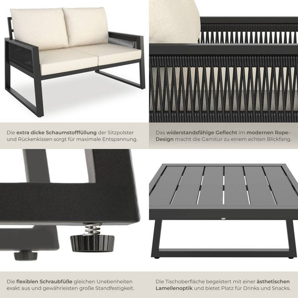 Gartenlounge-Set Captive im Rope-Design Set 2 (1 x Sofa / 1 x Tisch)