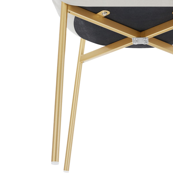 Polsterstuhl Tessa Samt beige/gold 6er Set