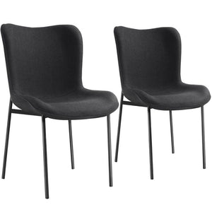 Polsterstuhl Tessa Webstoff schwarz/schwarz 2er Set
