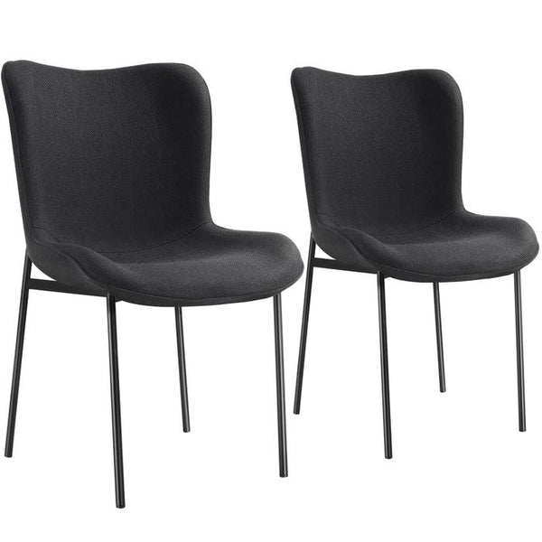 Polsterstuhl Tessa Webstoff schwarz/schwarz 2er Set