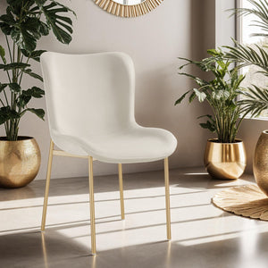 Polsterstuhl Tessa Samt beige/gold pro Stück