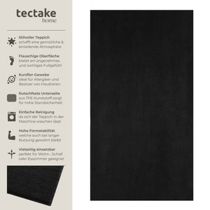 Tapis à poils courts Soft Zone noir 60 x 110 cm 