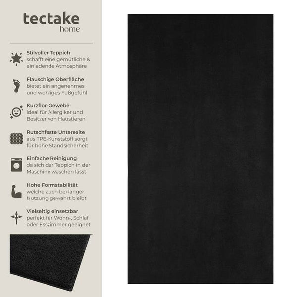 Tapis à poils courts Soft Zone noir 60 x 110 cm 