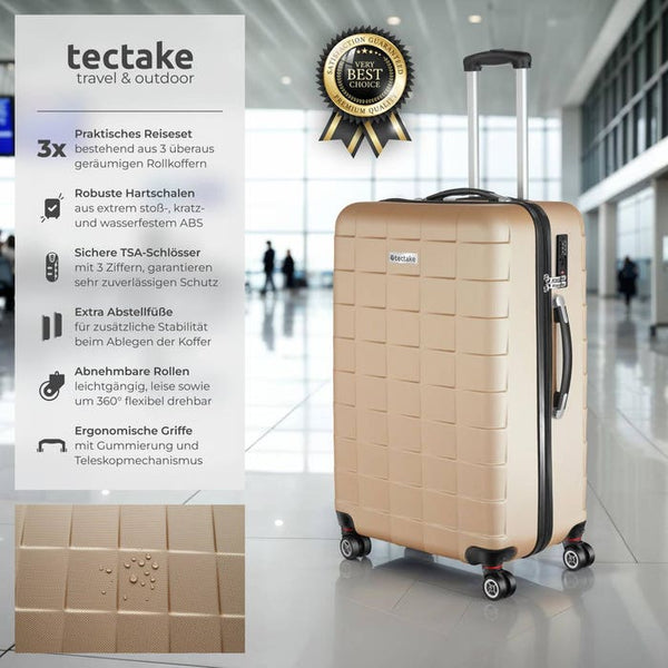 Trolley Set 3-tlg. aus Hartschale, champagner