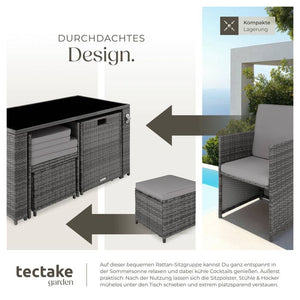 Rattan Sitzgruppe Palermo grau