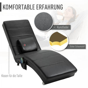 Liegesessel Fernsehsessel mit Zero-G Lounge Kunstleder Massage MDF Metall Schwarz