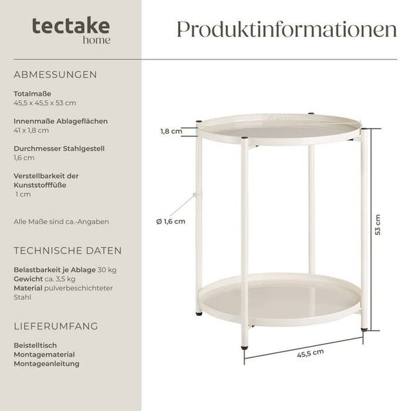 Beistelltisch Oxford creme