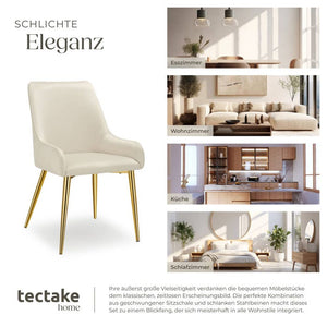 Polsterstuhl Avane, Samtoptik, Belastbarkeit 120 kg beige 4er Set