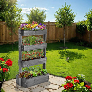 Vertikalbeet Flora grau 85 x 45 x 140 cm