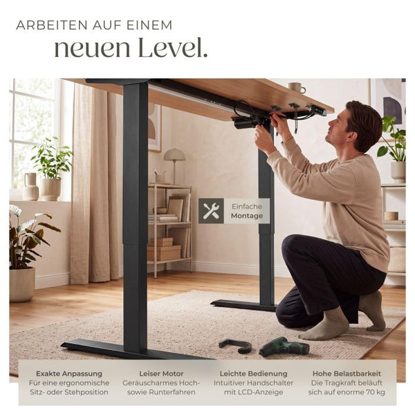 Schreibtischgestell Thor elektrisch höhenverstellbar schwarz
