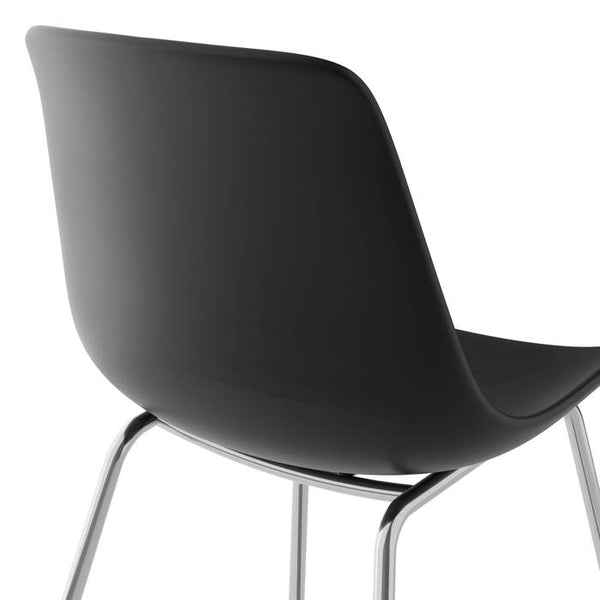 Kunststoffstuhl Mave schwarz/chrom 2er Set
