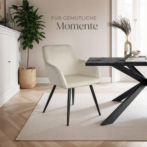 Stuhl Marilyn Samtoptik, schwarz/crème