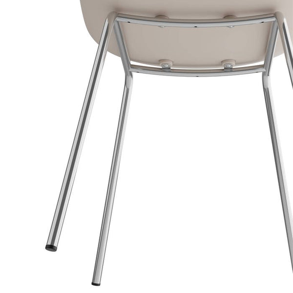 Kunststoffstuhl Mave taupe/chrom 2er Set