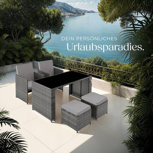 Rattan Sitzgruppe Palermo grau