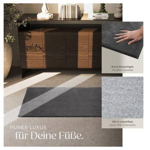 Tapis à poils courts Soft Zone anthracite 80 x 150 cm 