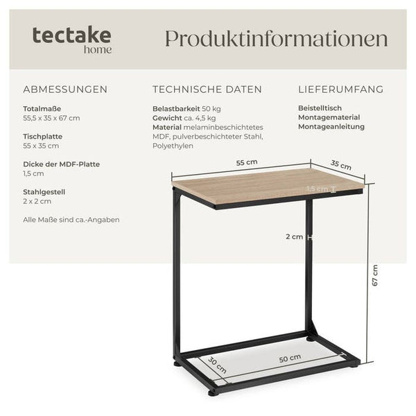 Beistelltisch Cardiff Industrial Holz hell, Eiche Sonoma