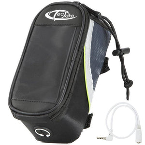 Fahrradtasche mit Rahmen-Befestigung für Smartphones schwarz/grau/grün 18 x 8,5 x 8,5 cm