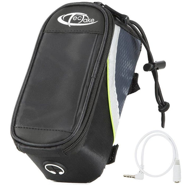 Fahrradtasche mit Rahmen-Befestigung für Smartphones schwarz/grau/grün 18 x 8,5 x 8,5 cm