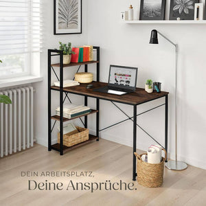 Computer-Schreibtisch Hershey Industrial Holz dunkel, rustikal