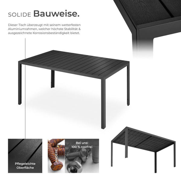 Gartentisch Bianca schwarz/schwarz