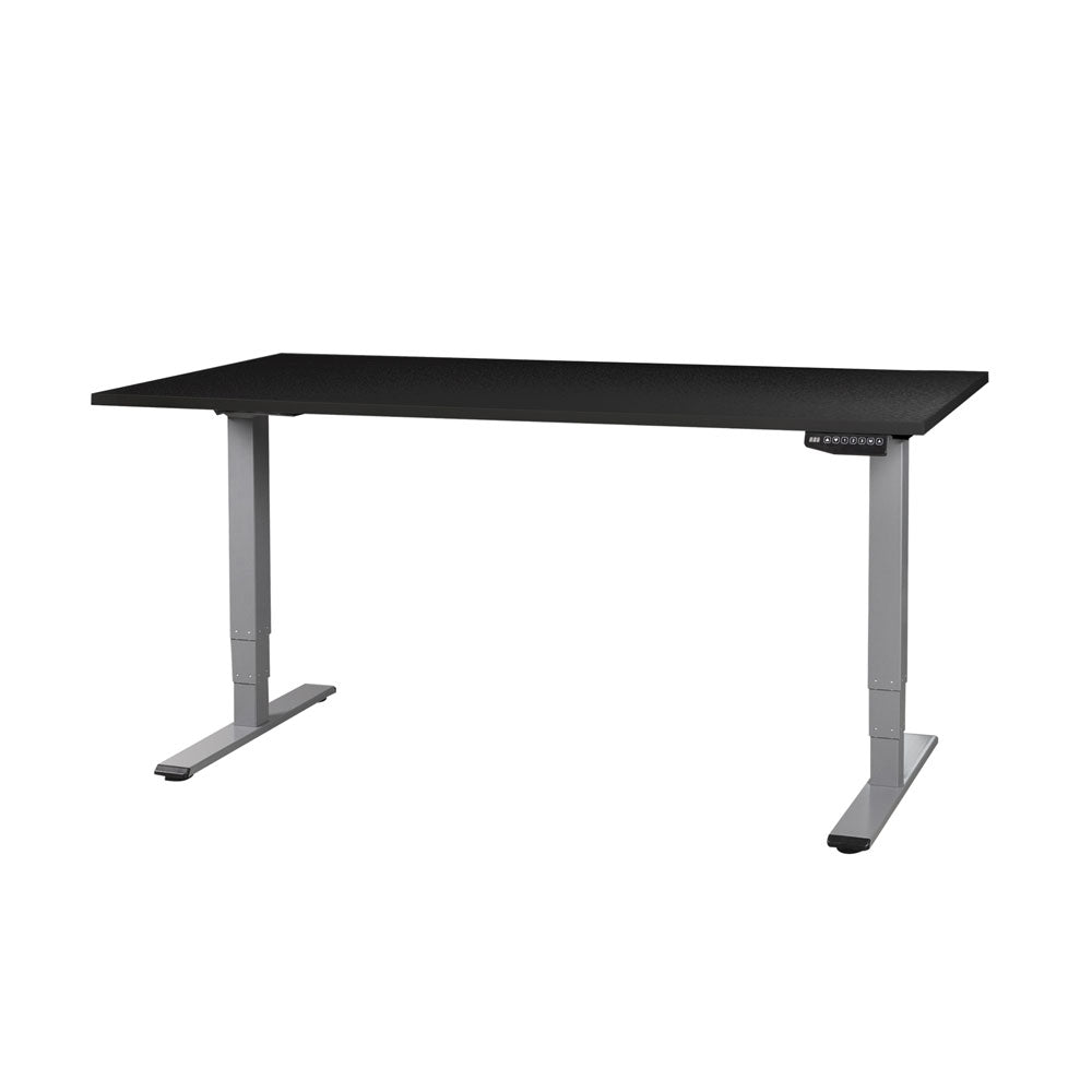 CONTINI höhenverstellbarer Bürotisch 1.8x0.8m schwarz / Gestell grau RAL 7045