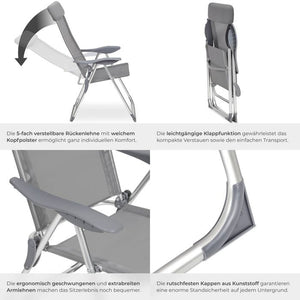 4 Aluminium Gartenstühle mit Kopfteil