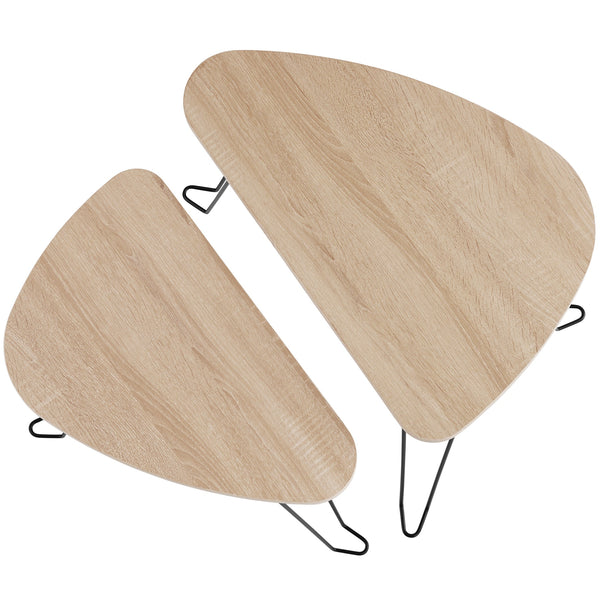2er Set Beistelltische Richmond Industrial Holz hell, Eiche Sonoma