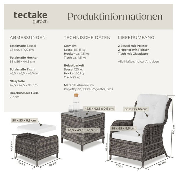 Rattan Sitzgruppe Benissa grau