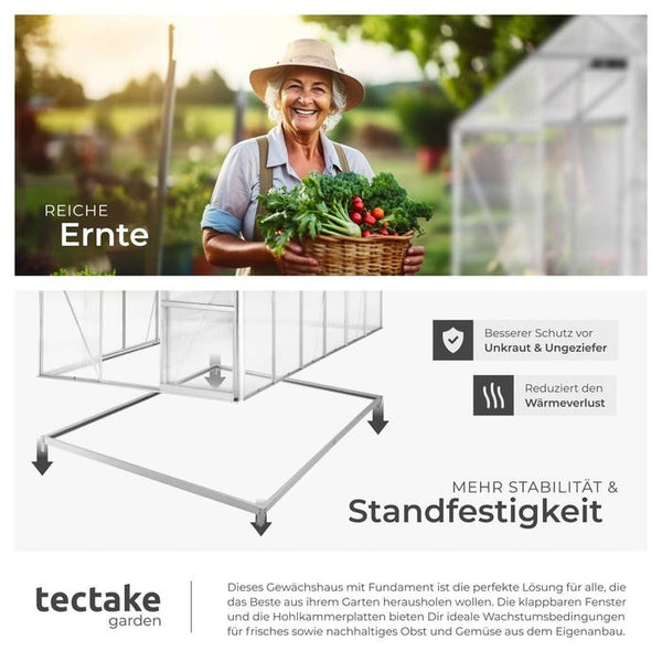 Greenhouse with foundation 375 x 185 x 195 cm