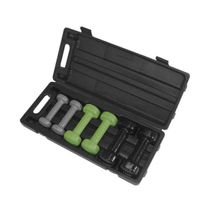 Schildkröt Vinyl Hantel Set im Kunststoffkoffer 2x 0.5kg/ 2x 1.0kg / 2x 1.5kg