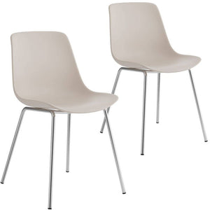 Kunststoffstuhl Mave taupe/chrom 2er Set