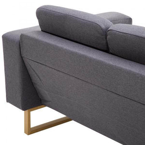 Polstersofa 3-Sitzer Stoffsofa dunkelgrau 200 x 82 x 78
