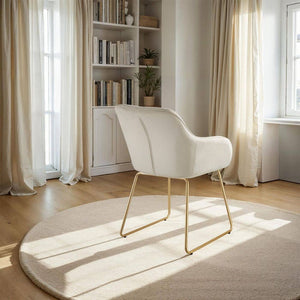 Esszimmerstuhl Jeane Samtoptik creme/gold pro Stück