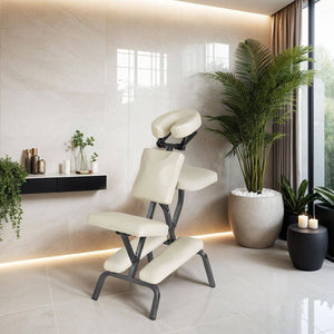 Massagestuhl aus Kunstleder beige