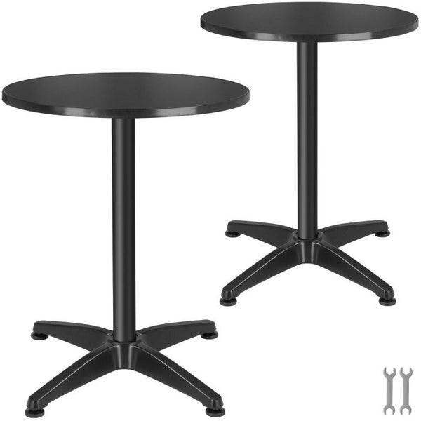 Aluminium-Bistrotisch Frederic schwarz 2er Set