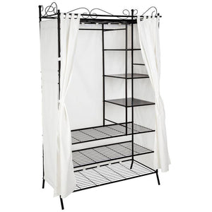 Metall-Garderobenschrank mit Vorhang