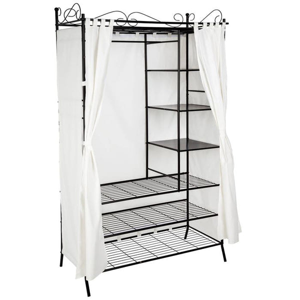 Metall-Garderobenschrank mit Vorhang