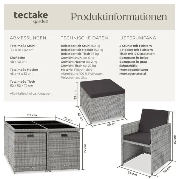 Aluminium Rattan Sitzgruppe Manhattan