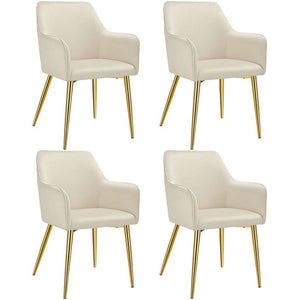 Armlehnstuhl Avane, Samtoptik, gepolstert beige 4er Set