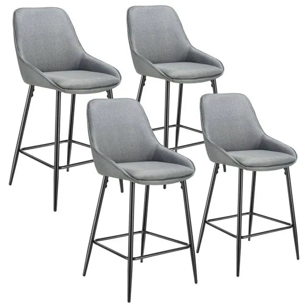 Thekenstuhl Siera Webstoff grau/schwarz 4er Set