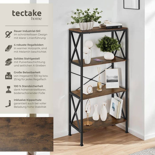 Regal Barry Industrial Holz dunkel, rustikal