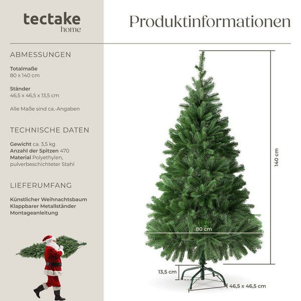 Künstlicher Weihnachtsbaum - grün 140 cm
