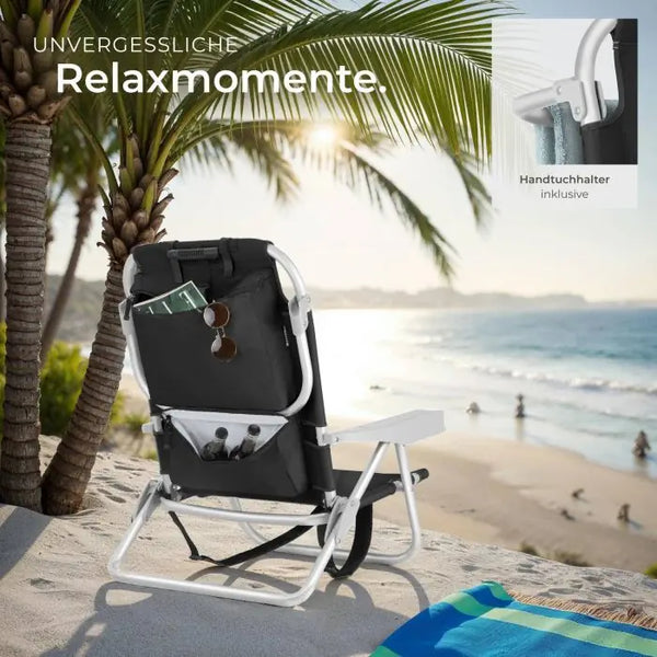 Aluminium Strandstuhl Coral schwarz pro Stück