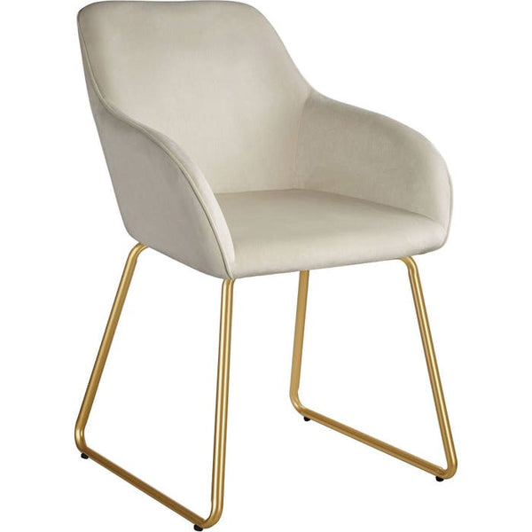 Esszimmerstuhl Jeane Samtoptik creme/gold pro Stück