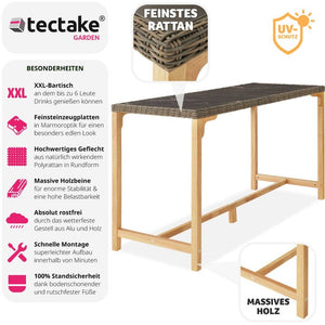 Rattan Bartisch Lovas 161x64,5x99,5cm natur