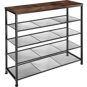 Schuhregal Sheffield Industrial Holz dunkel, rustikal