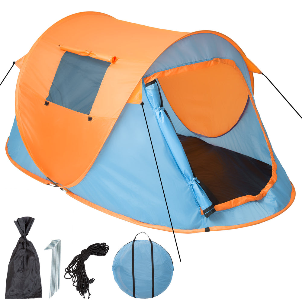 Pop Up Wurfzelt, blau/orange