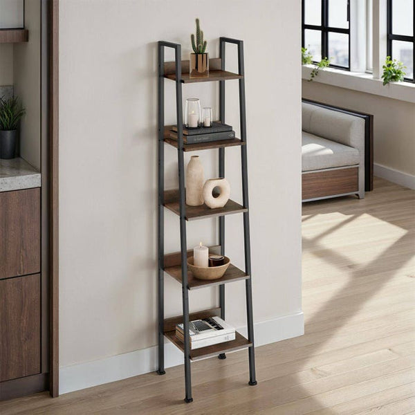 Leiterregal Folkestone Industrial Holz dunkel, rustikal 35,5 x 31,5 x 170,5 cm