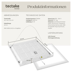 LED-Paneel Lucerna 45 x 45 cm